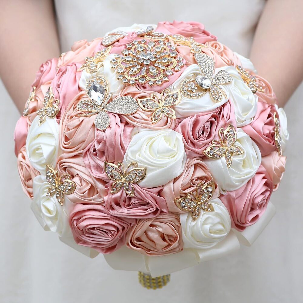 5975 Handmade Wedding Flowers Bouquet Round Holding Bridal Bouquet Toss